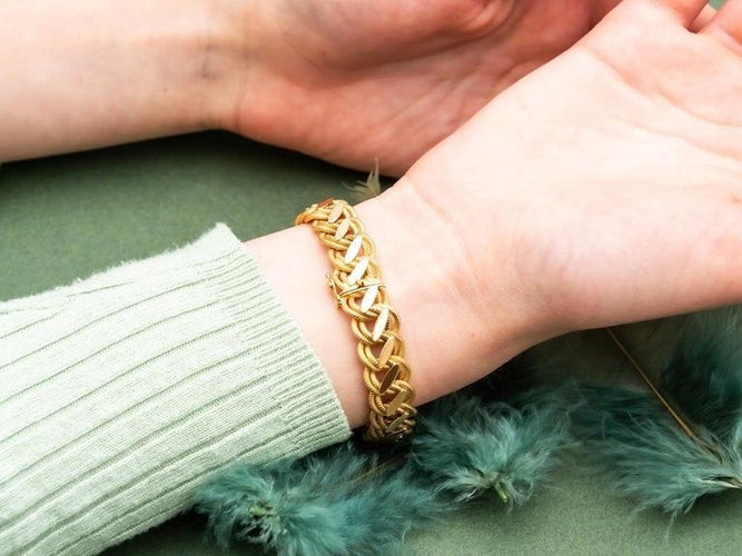 Bracelet Bracelet Or jaune Maille brossée et brillante 58 Facettes