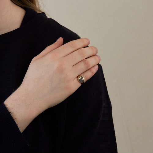 Bague 46 Bague Or jaune Onyx 58 Facettes