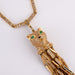 Necklace Pendant necklace, yellow gold panther head 58 Facettes