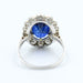 Platinum synthetic sapphire and diamond pompadour ring 58 Facettes 85