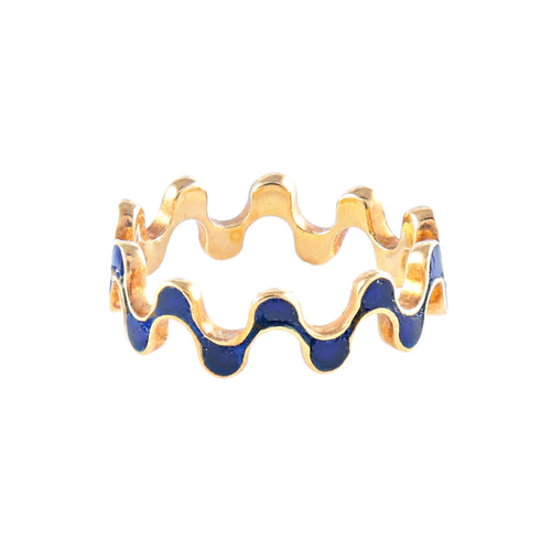 Bague 47 Anneau Vague Bleue 58 Facettes