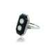 Ring Art Deco Gold Onyx and Diamond Ring 58 Facettes