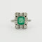 Bague 51 Bague Art Déco Platine Emeraude Diamants 58 Facettes EL2-102