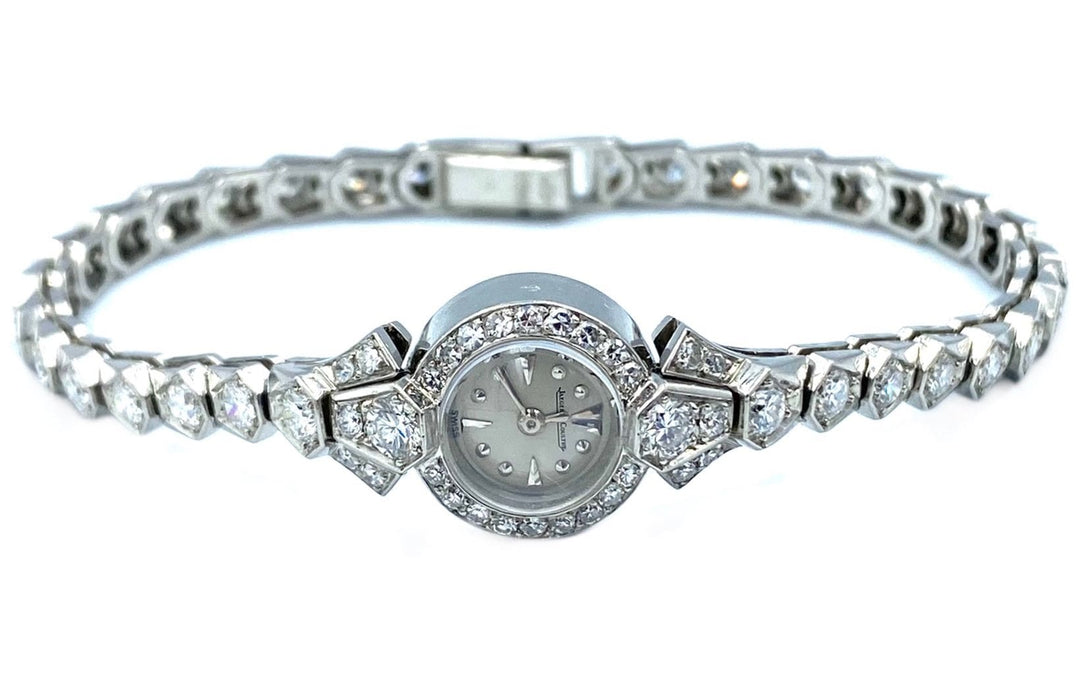 Montre JEAGER-LECOULTRE. Montre platine et diamants 58 Facettes