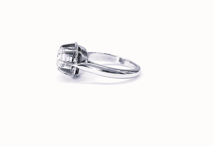 Bague 51.5 Bague solitaire diamant 1.25 carat or blanc 58 Facettes SOLO-1.25