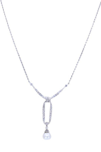 Collier COLLIER ART-DÉCO PERLE ET DIAMANTS 58 Facettes 068001