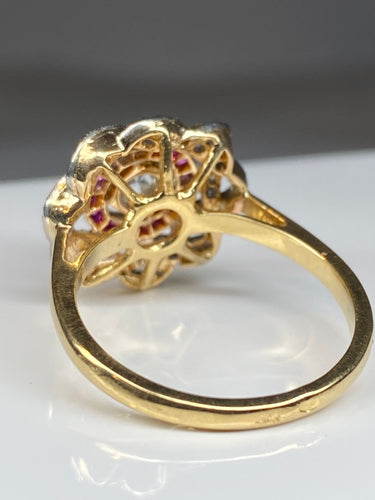 Bague Bague diamants et rubis 58 Facettes