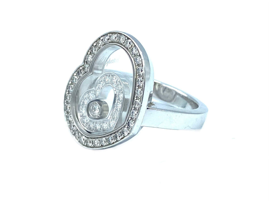 Bague CHOPARD - Bague Happy Spirit or blanc, diamants 58 Facettes