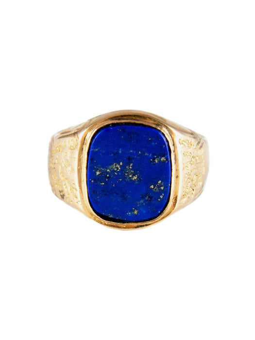 Bague Bague Chevalière Or Jaune Lapis-Lazuli 58 Facettes
