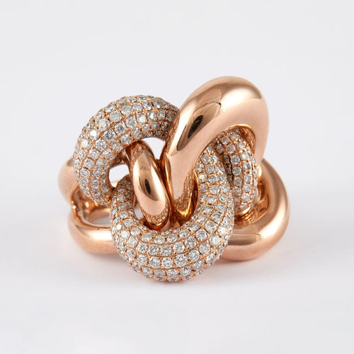 Bague 60 Bague Noeud Diamants Or rose 58 Facettes