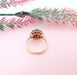 Ring 54.5 Garnet Flower Ring Yellow Gold 58 Facettes AA 1485