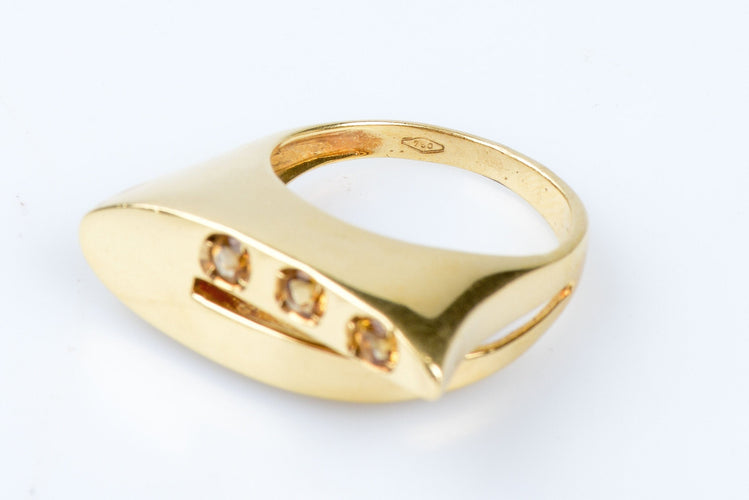 Bague 55 Bague citrine en or jaune 18 carats 58 Facettes 111.66245-53