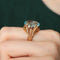 Bague 52 Bague Art Déco or rose et topaze bleue 58 Facettes P2L17