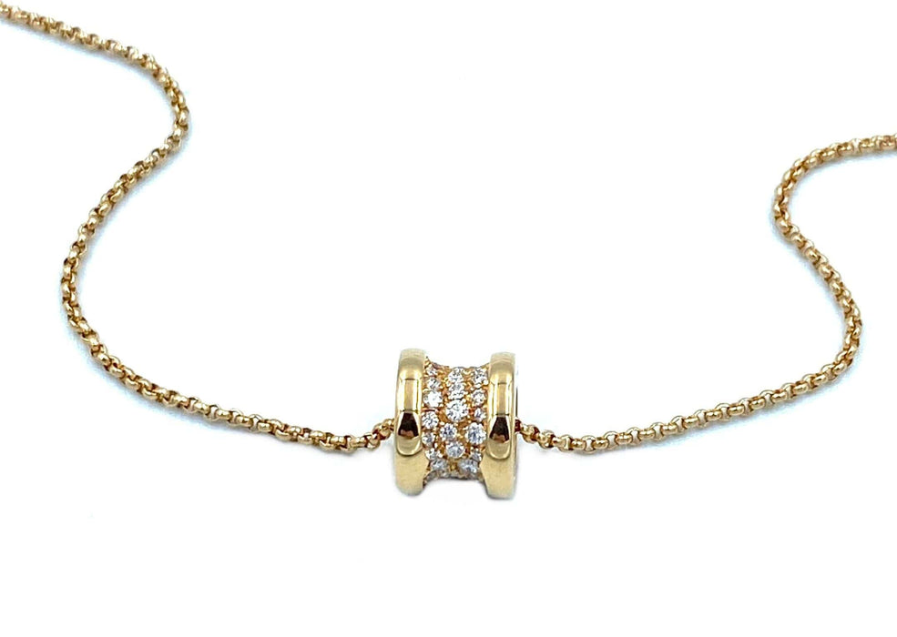 Collier BVLGARI. Collection BZero1, collier or rose et diamants 58 Facettes