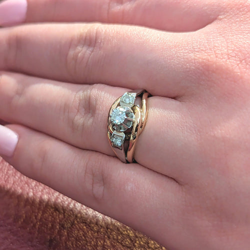 Bague Bague en Or jaune, Platine & diamants 58 Facettes 26161