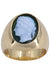 OLD GREEN AGATE SIGNET RING 58 Facettes 069421