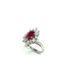 Ring 57 Platinum ring with ruby ​​diamonds 58 Facettes 32539