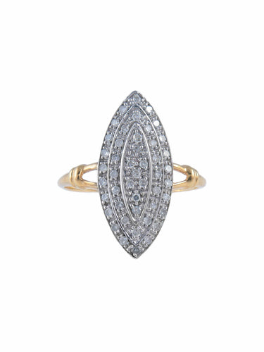 Bague Bague Marquise, Or jaune, Pavage en diamants 58 Facettes