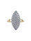 Bague Bague Marquise, Or jaune, Pavage en diamants 58 Facettes