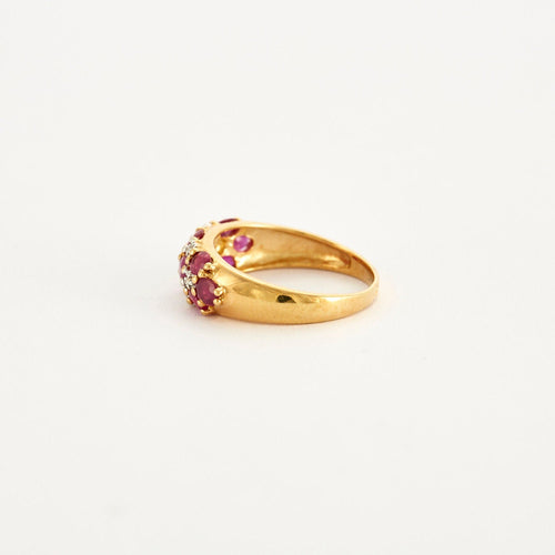 Bague 56 Bague Rubis navette et petits diamants 58 Facettes