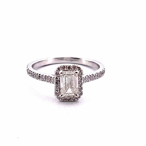 Bague Bague Solitaire diamant taille émeraude 0.80ct 58 Facettes