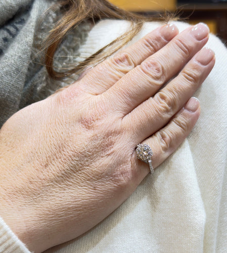 Bague 48 Bague Solitaire en diamants centre 0,80 carat certifié GIA 58 Facettes