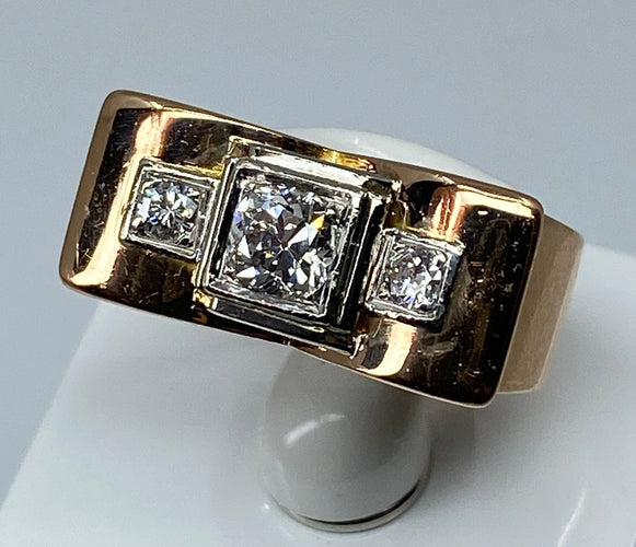 Bague Bague TANK en or jaune & diamants 58 Facettes