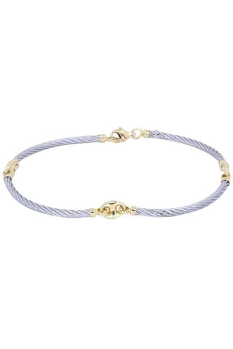 Bracelet BRACELET GRAIN DE CAFÉ OR ET ACIER 58 Facettes 071111