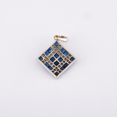 Pendentif Pendentif Damier Saphirs Diamants 58 Facettes JE521
