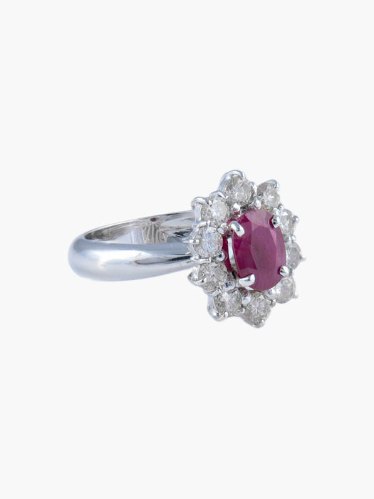 Bague 52 Bague Pompadour Rubis Diamants 58 Facettes