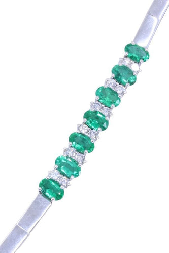 Bracelet BRACELET ARTICULÉ ÉMERAUDES ET DIAMANTS 58 Facettes 076811
