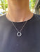 Necklace Two circles necklace in white gold, diamonds 58 Facettes C83