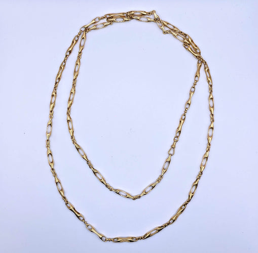 Collier Sautoir en or 750 maille ancienne 58 Facettes