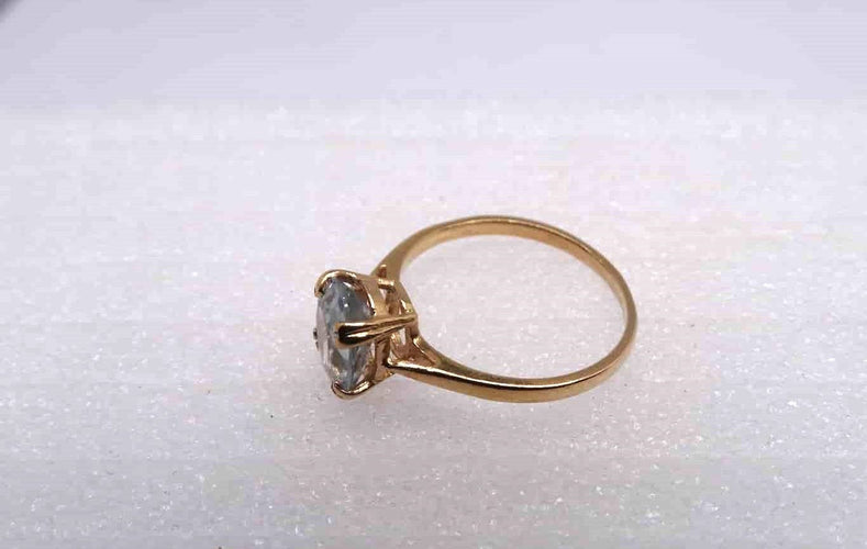 Bague 55 Bague or et Aigue Marine 58 Facettes 11668