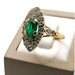 Ring Emerald and diamond Marquise ring 58 Facettes 2061