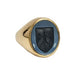 Ring 52 Yellow gold armored signet ring 58 Facettes TBU