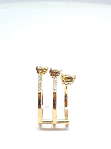 Bague Bague en or jaune et diamants forme poire 58 Facettes