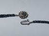 Necklace Faceted sapphire pearl necklace with white gold clasp 58 Facettes