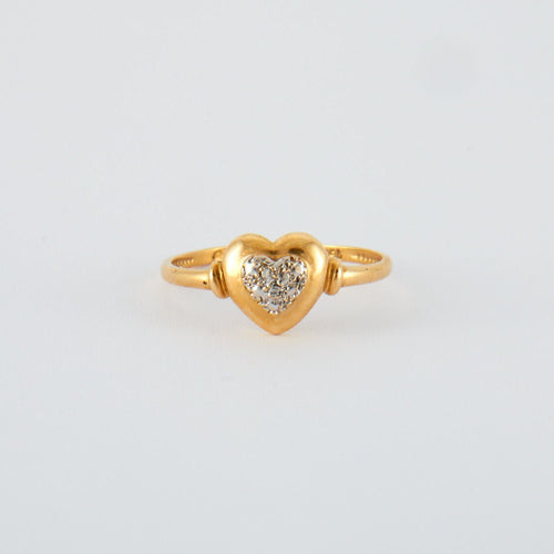 Bague 55 Bague coeur or jaune  diamants 58 Facettes