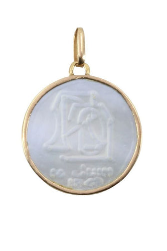 Pendentif MÉDAILLE VIERGE ANCIENNE NACRE 58 Facettes 053191