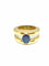 Bague Bague or jaune saphir ovale et diamants baguettes 58 Facettes