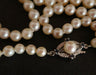 Cultured Pearl Long Necklace, Pearl and Sapphire Clasp 58 Facettes