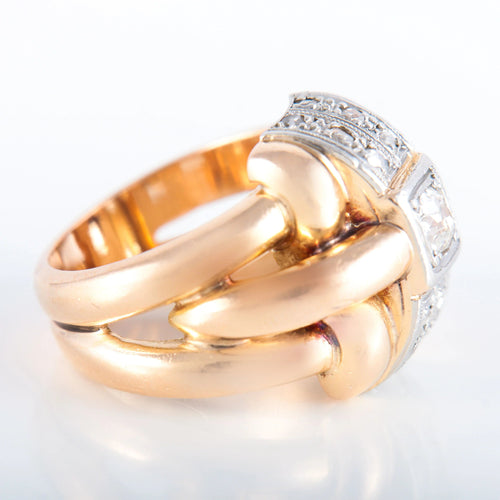 Bague Large bague 2 ors Diamants 58 Facettes JE437