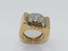 Gold Platinum and Diamond Tank Ring 58 Facettes