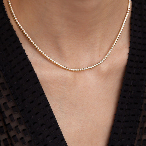 Collier Collier rivière en or rose et diamants 58 Facettes