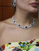Ceylon diamond and sapphire cocktail necklace white gold 58 Facettes NECK 88