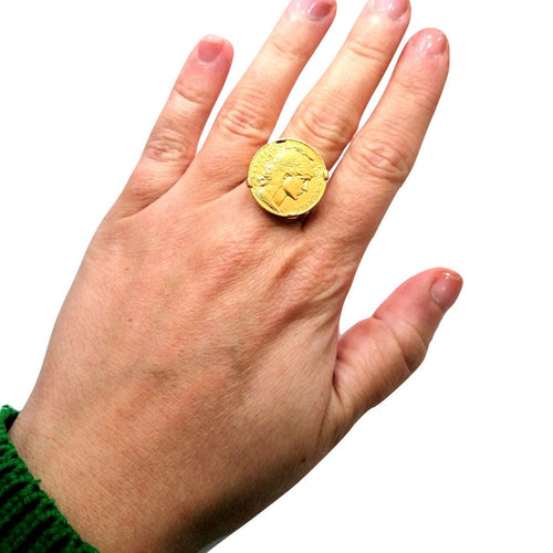 Bague Bague pièce en or jaune 58 Facettes 2885