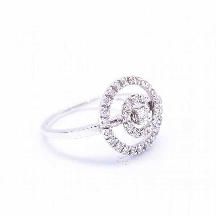 Bague 54 Bague spirale Or blanc Diamant 58 Facettes D360367CS