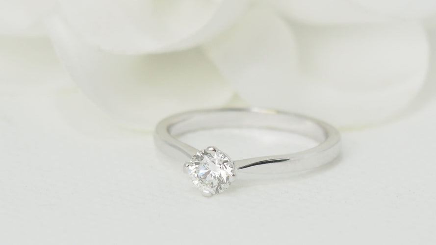 Bague 55 Bague Solitaire Diamant 0,51ct Or Blanc 58 Facettes 32293