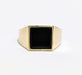 Ring 63 Yellow gold onyx signet ring 58 Facettes TBU